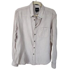 Indian Terrain Irish Button Down Shirt Men's Size M Slim Fit Beige Beach